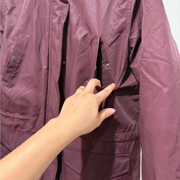 Levi Strauss Sherpa Faux Fur Trim Parka Coat Jacket Medium M Burgundy Cold Weath - Picture 10 of 16